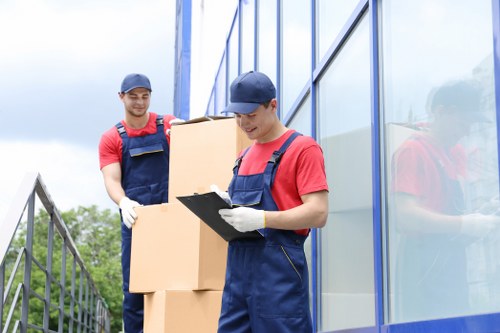 Moving day checklist and packed boxes for an Earls Court home relocation