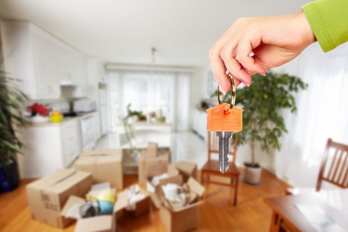 Prepared moving boxes and furniture for an Earls Court move
