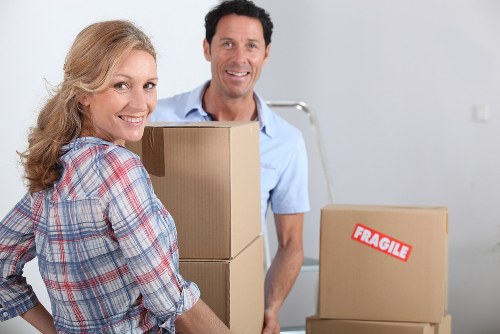 Packed boxes and removal tools ready for a home move in Earls Court