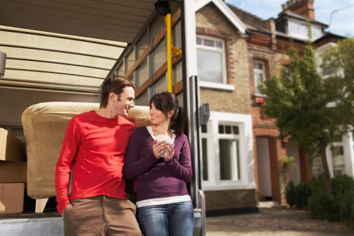 Packed boxes and household items ready for man and van removals